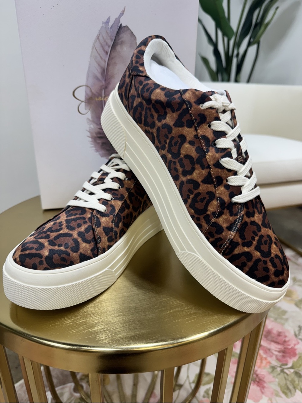 Jessica Simpson Wild Side Leopard Platform Sneakers Size 8.5